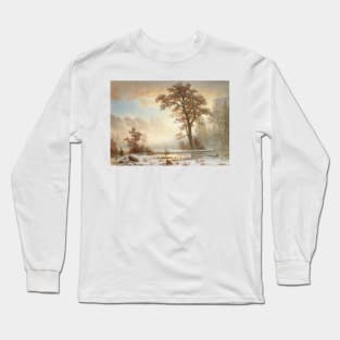 Valley of the Yosemite - First Snowfall of the Year by Albert Bierstadt Long Sleeve T-Shirt